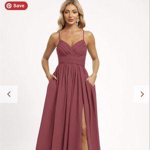 NWT JJ House - A-line V-Neck Floor-Length Chiffon Bridesmaid Dress